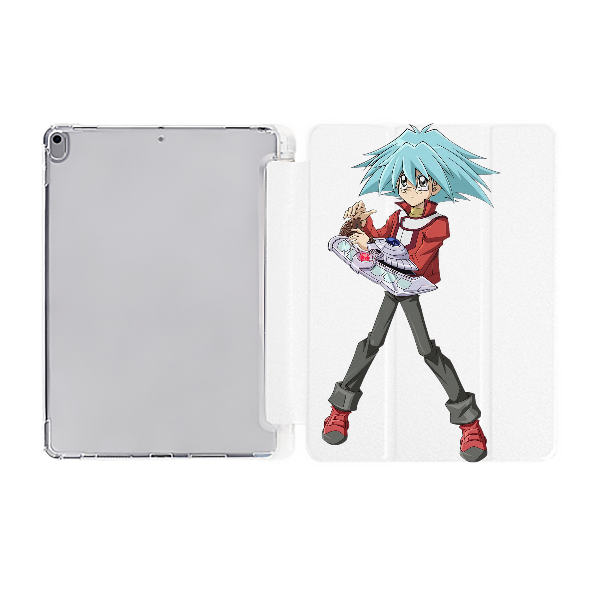 （画像用） 遊☆戯☆王 Yu-Gi-Oh! IPad ケース ペン収納付き 三つ折りスタンド PUレザー×シリコン 対応機種9.5/10.5/10.9インチ